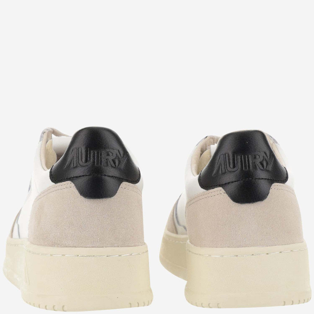 Beige Low Top Leather Sneakers 4