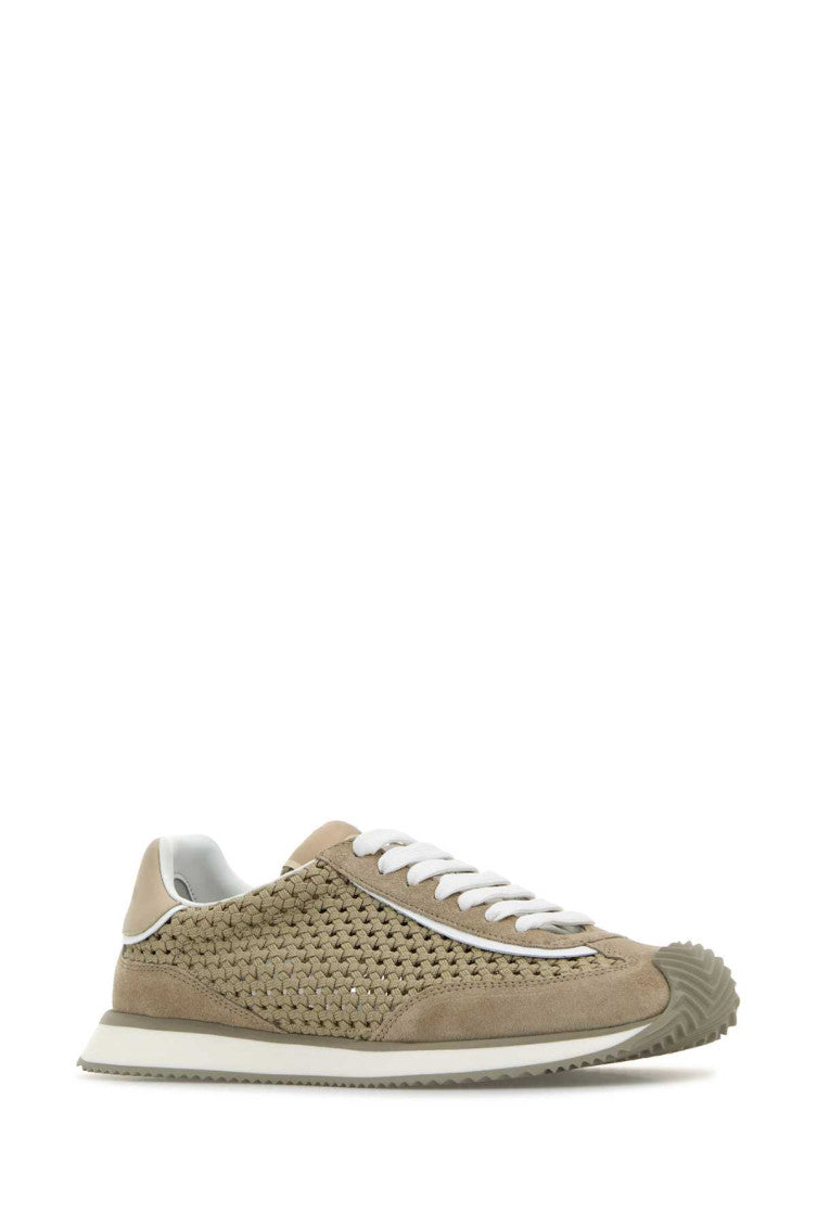 Beige Lace Up Sneakers 2