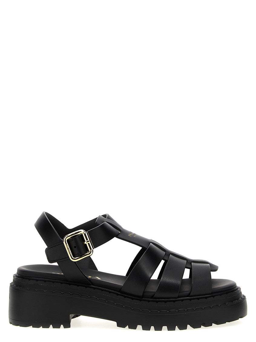 Black Leather Sandals 1