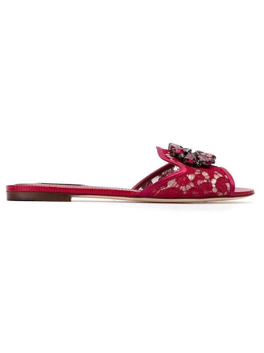 Red Slip On Flats 1