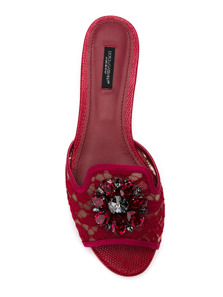 Red Slip On Flats 4