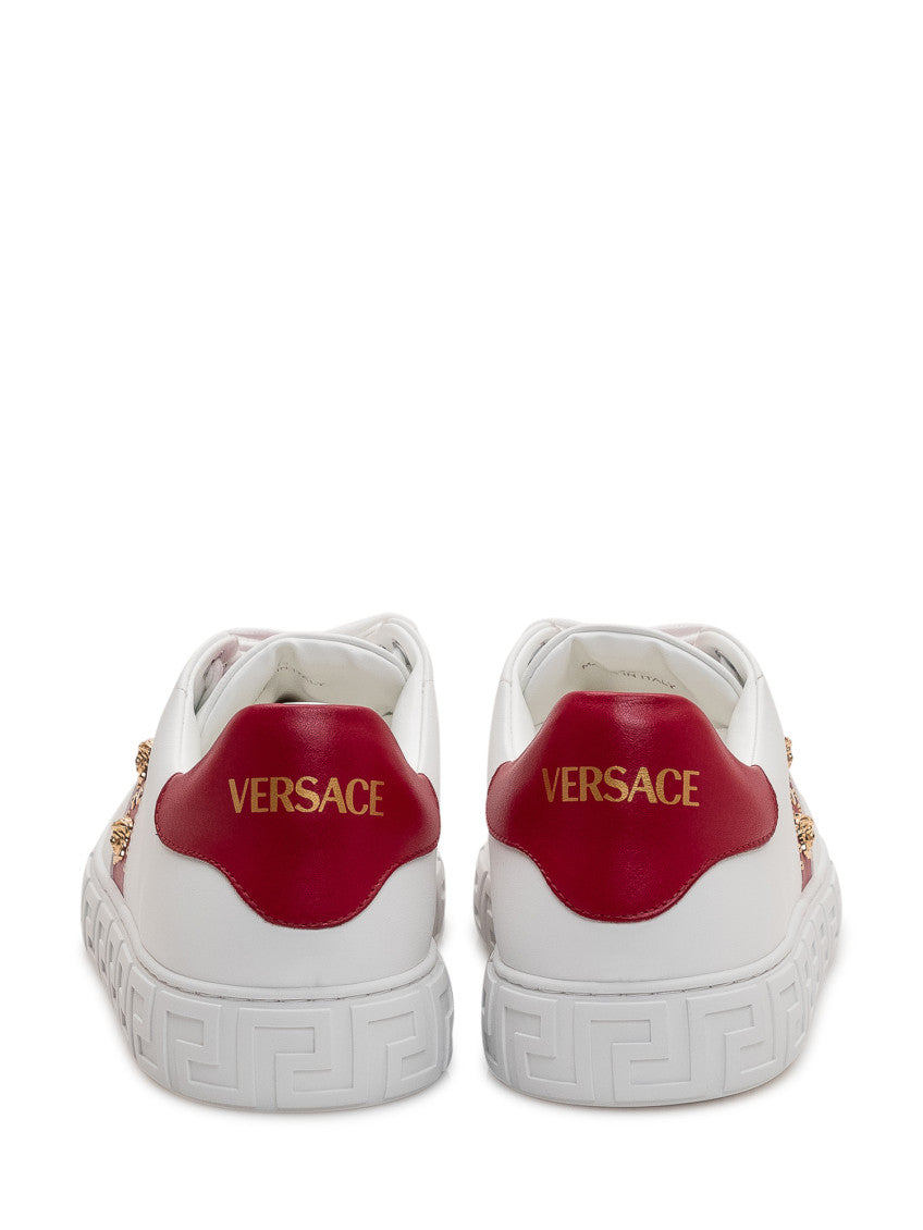 Red Studded Greca Sneakers 3