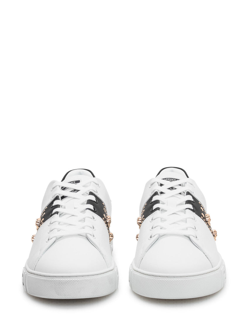 Black Studded Greca Sneakers 2