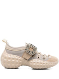 Beige Round Toe Sneakers 1