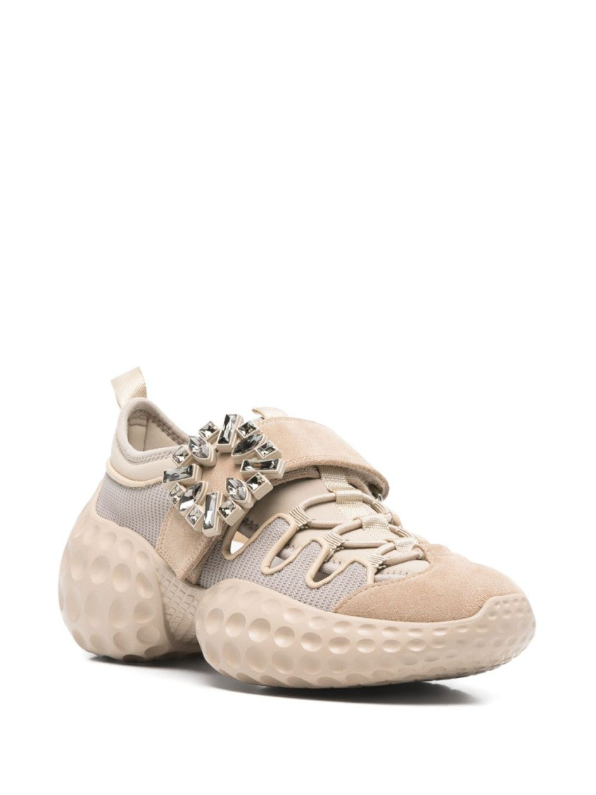 Beige Round Toe Sneakers 2