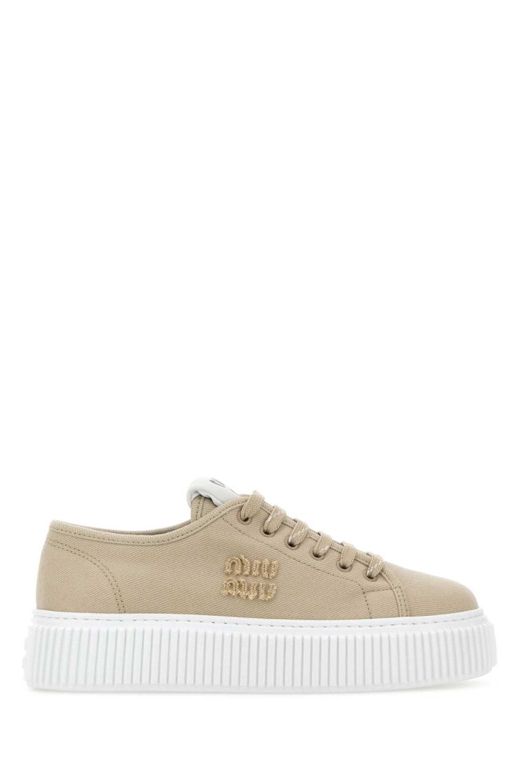 Beige Logo Sneakers 1