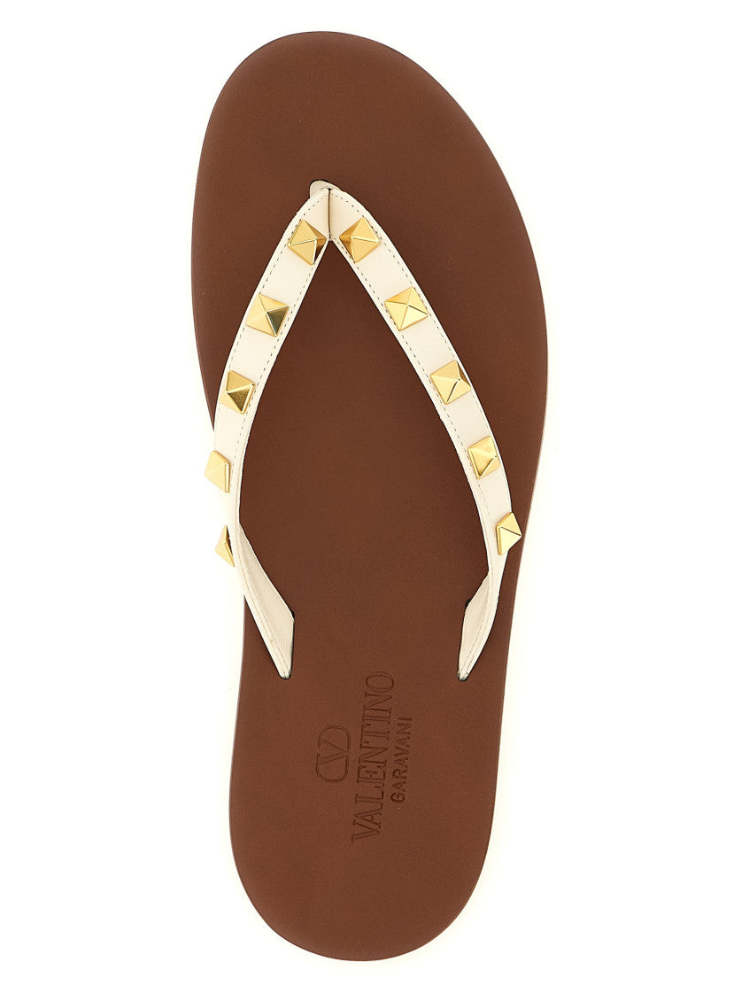 Beige Studded Slippers 4