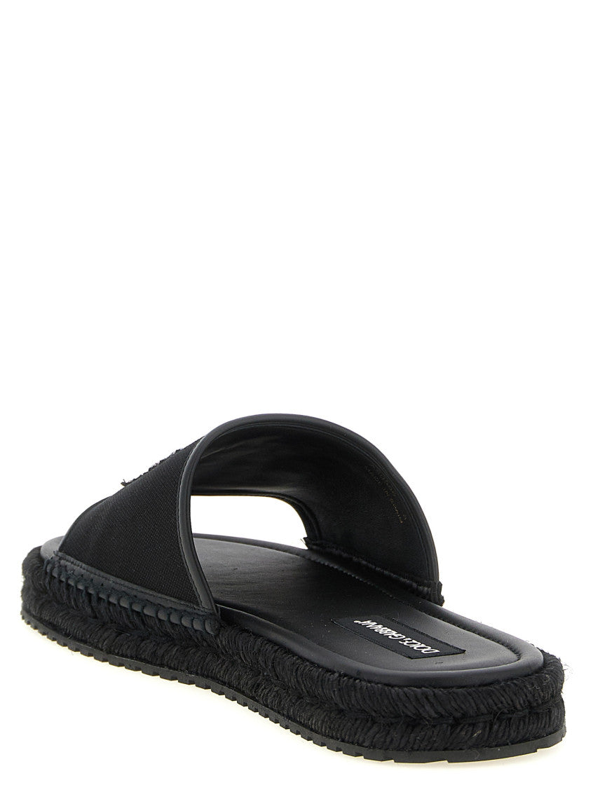 Black Embroidered Slides 3
