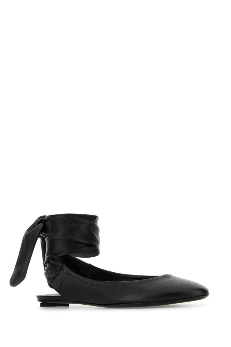 Black Leather Ballet Flats 2