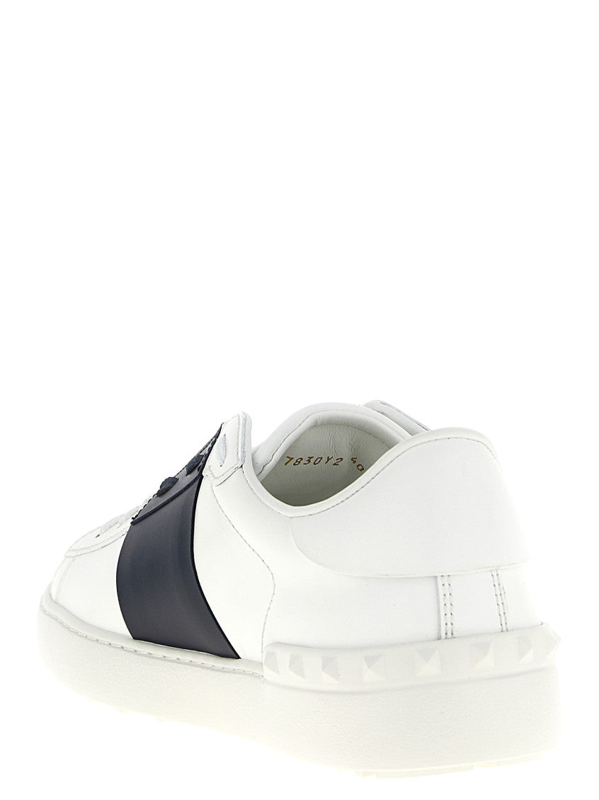 Navy Blue White Leather Sneakers 3