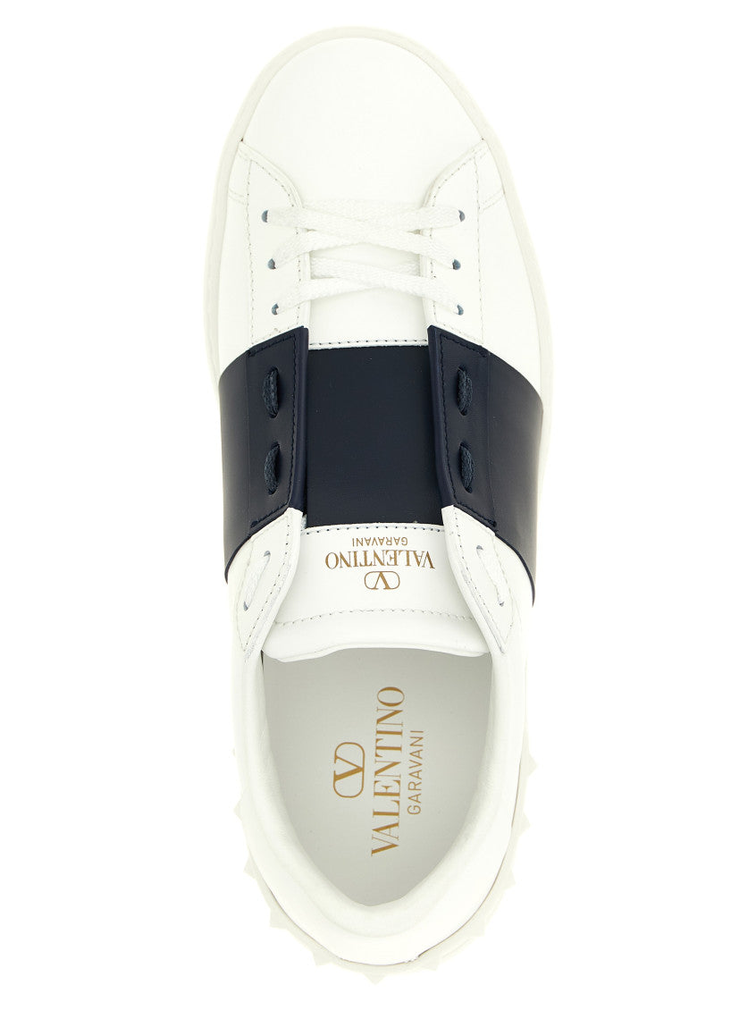 Navy Blue White Leather Sneakers 4