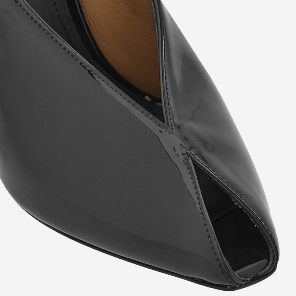 Black Leather Wedges 5