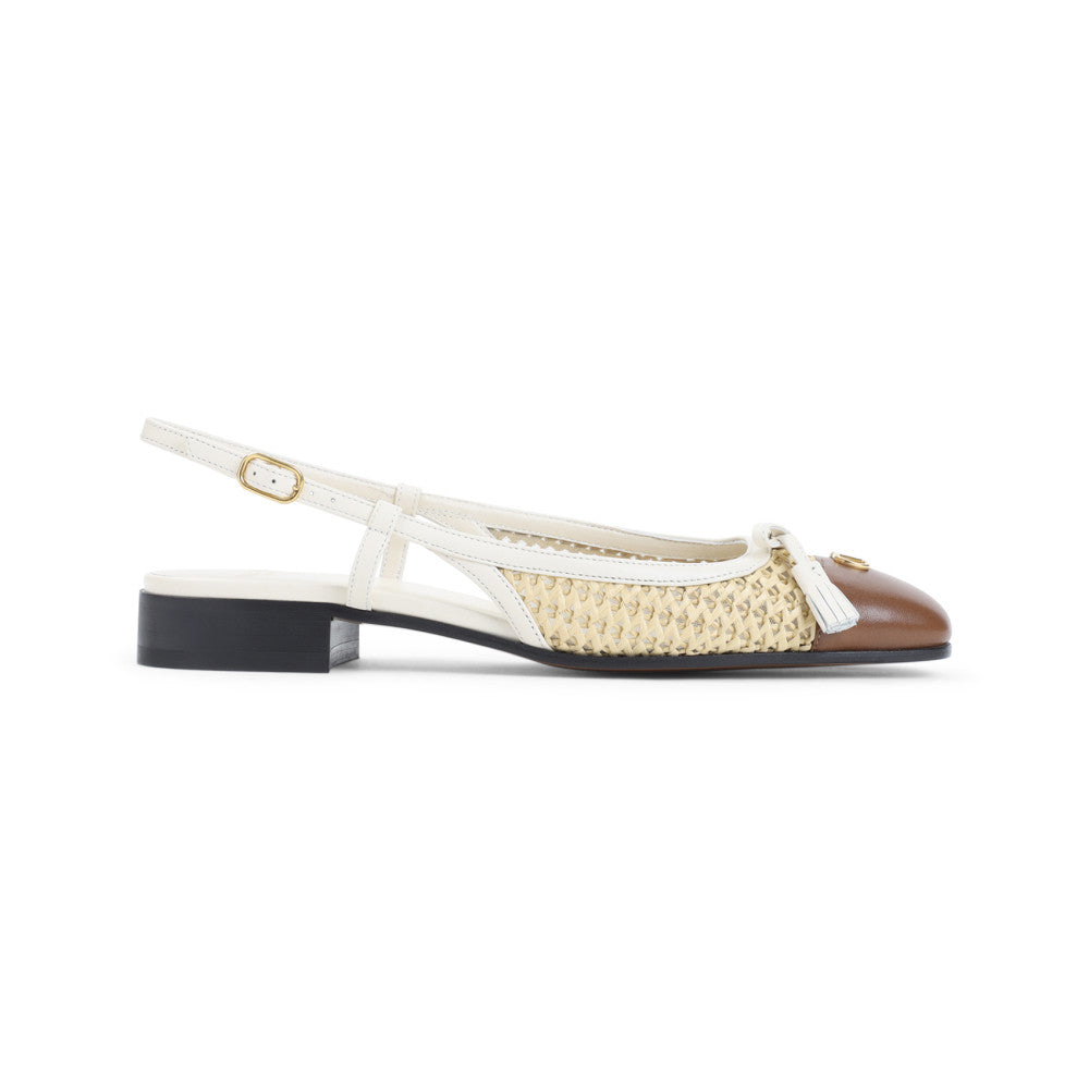 Beige Woven Collection Ballet Flats 1