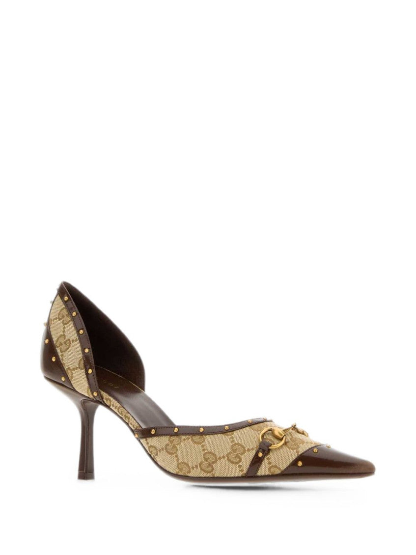 Brown Color Block Pumps 2