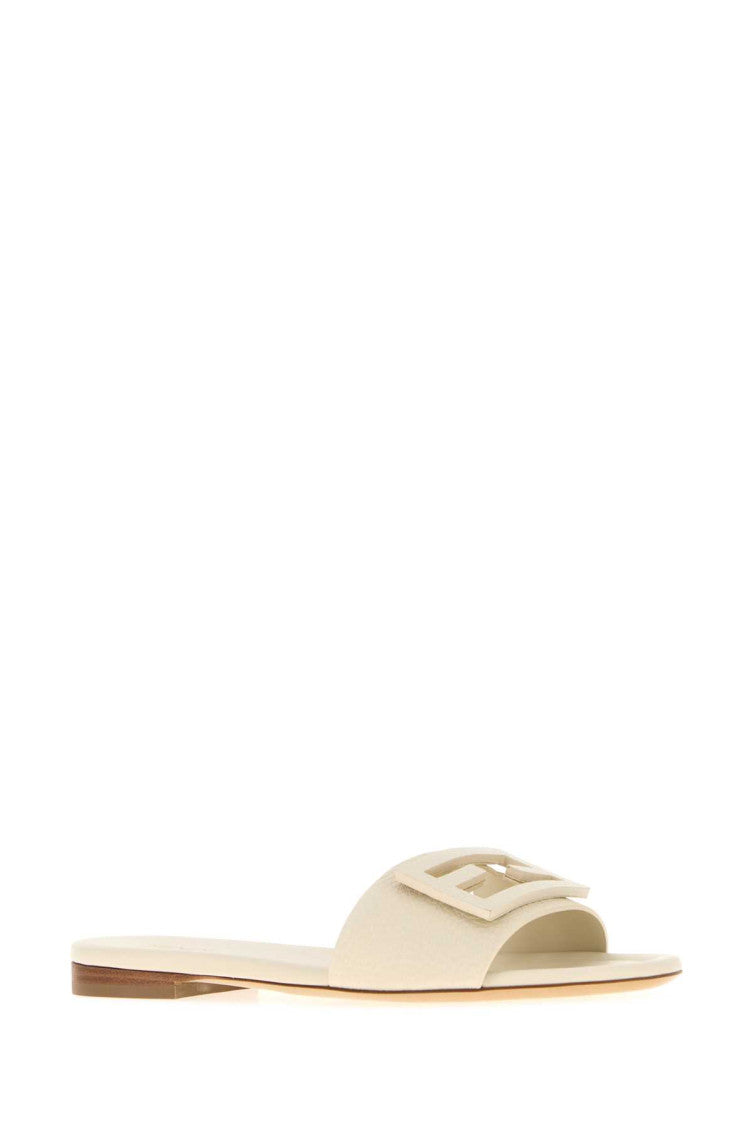 White Slip On Flats 2