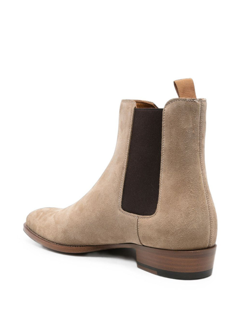 Beige Color Block Boots 3