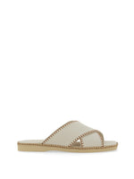 White Slip On Sandals 1