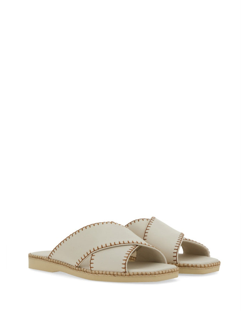 White Slip On Sandals 2