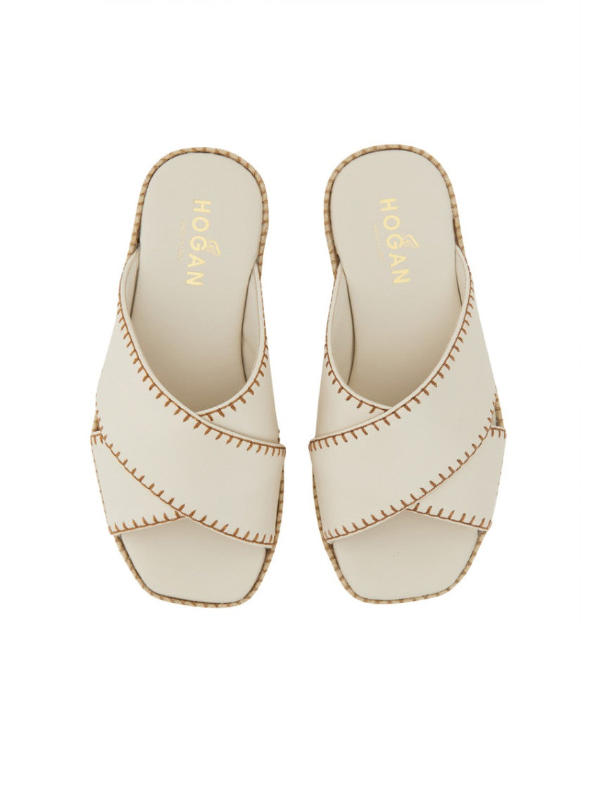 White Slip On Sandals 3