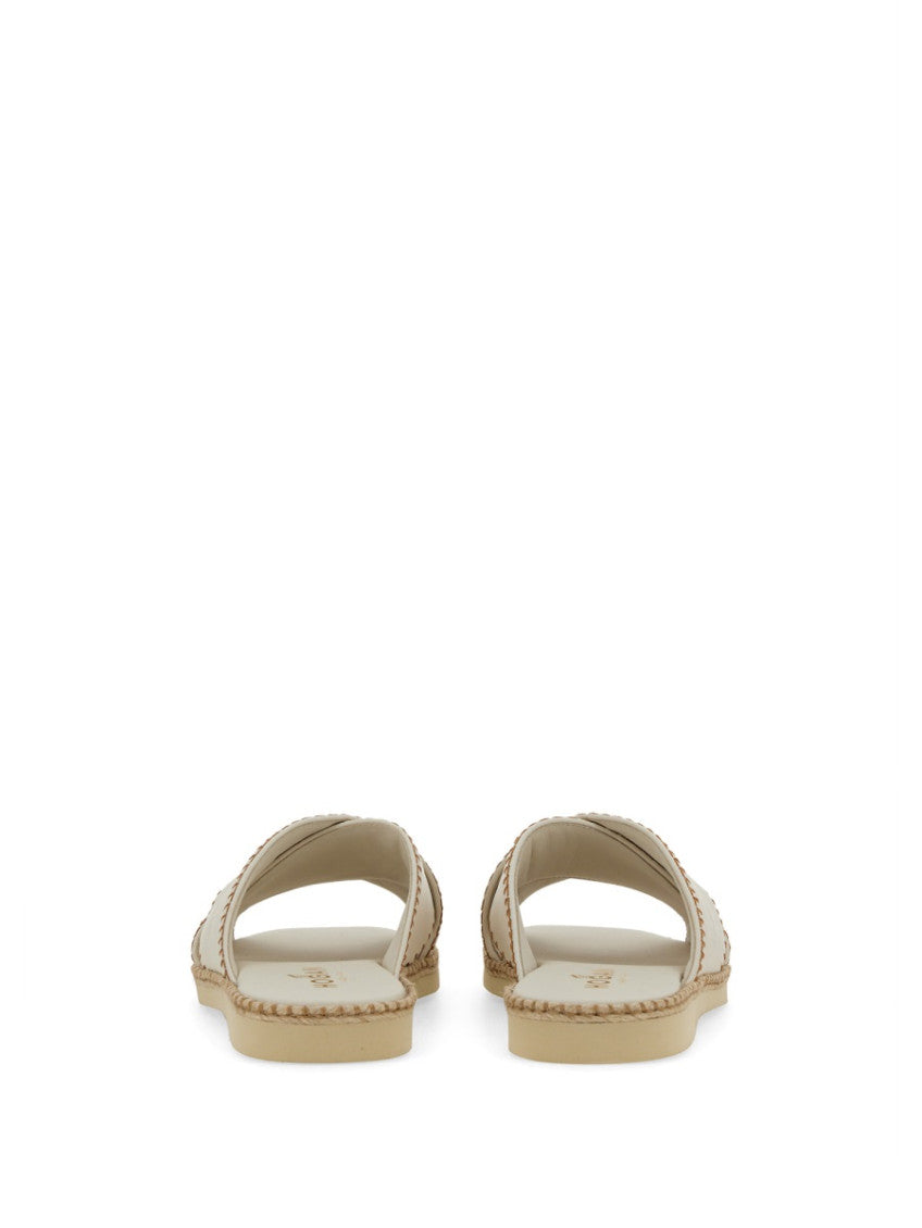 White Slip On Sandals 4