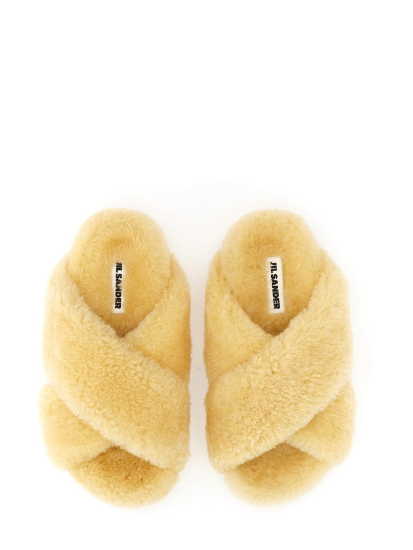 Yellow Shearling Sandals 2