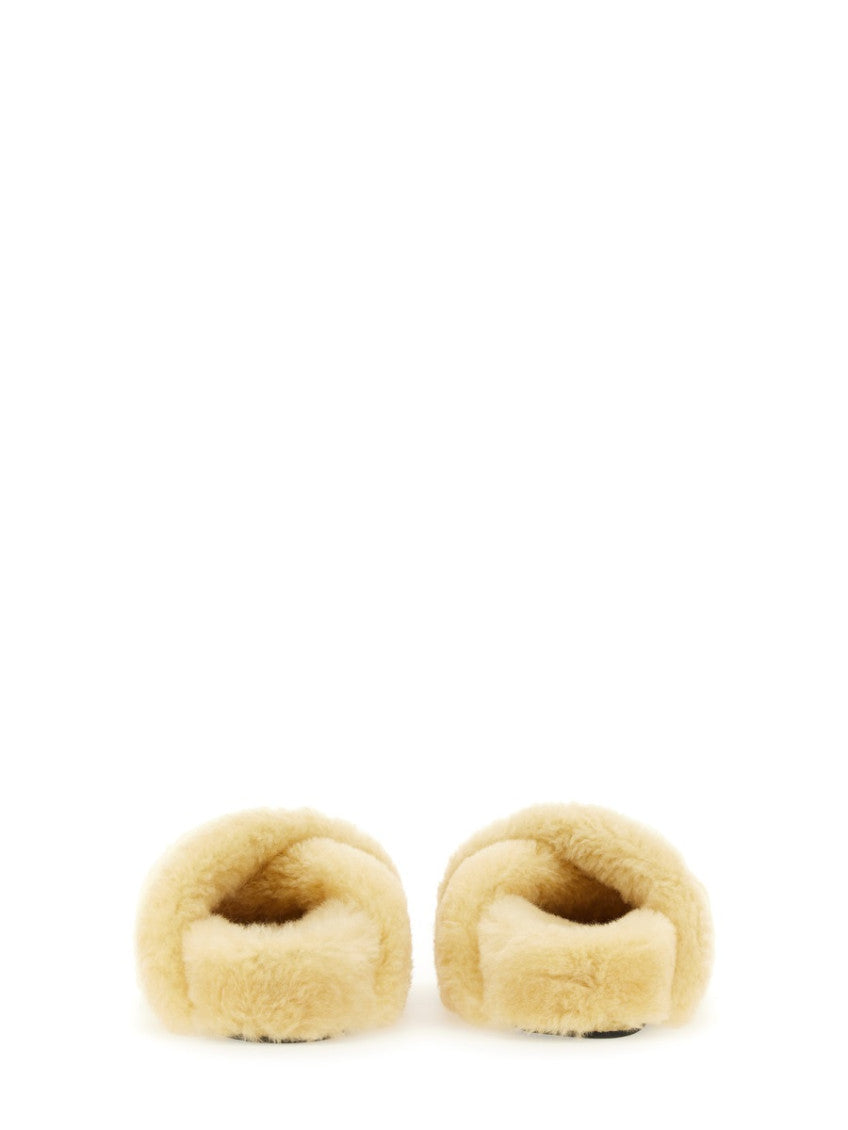 Yellow Shearling Sandals 3