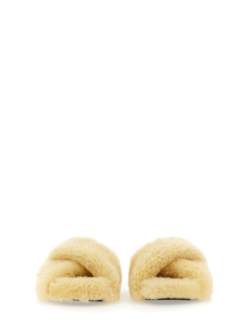 Yellow Shearling Sandals 4