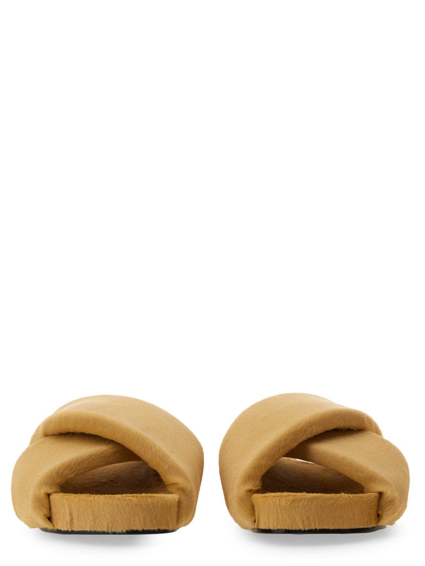 Beige Slip On Sandals 4