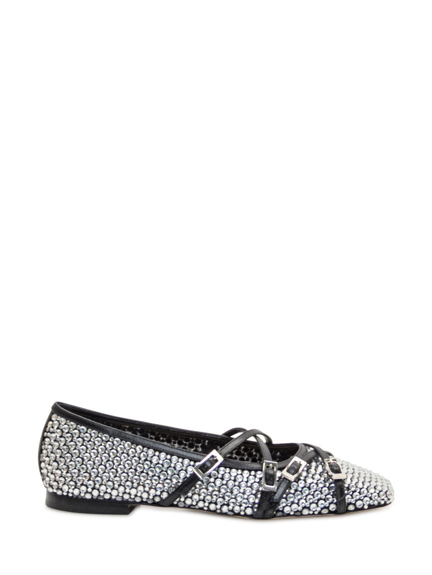 Black Embellished Ballet Flats 1