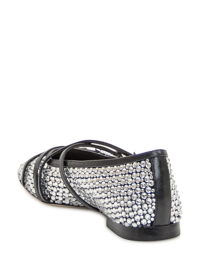 Black Embellished Ballet Flats 4