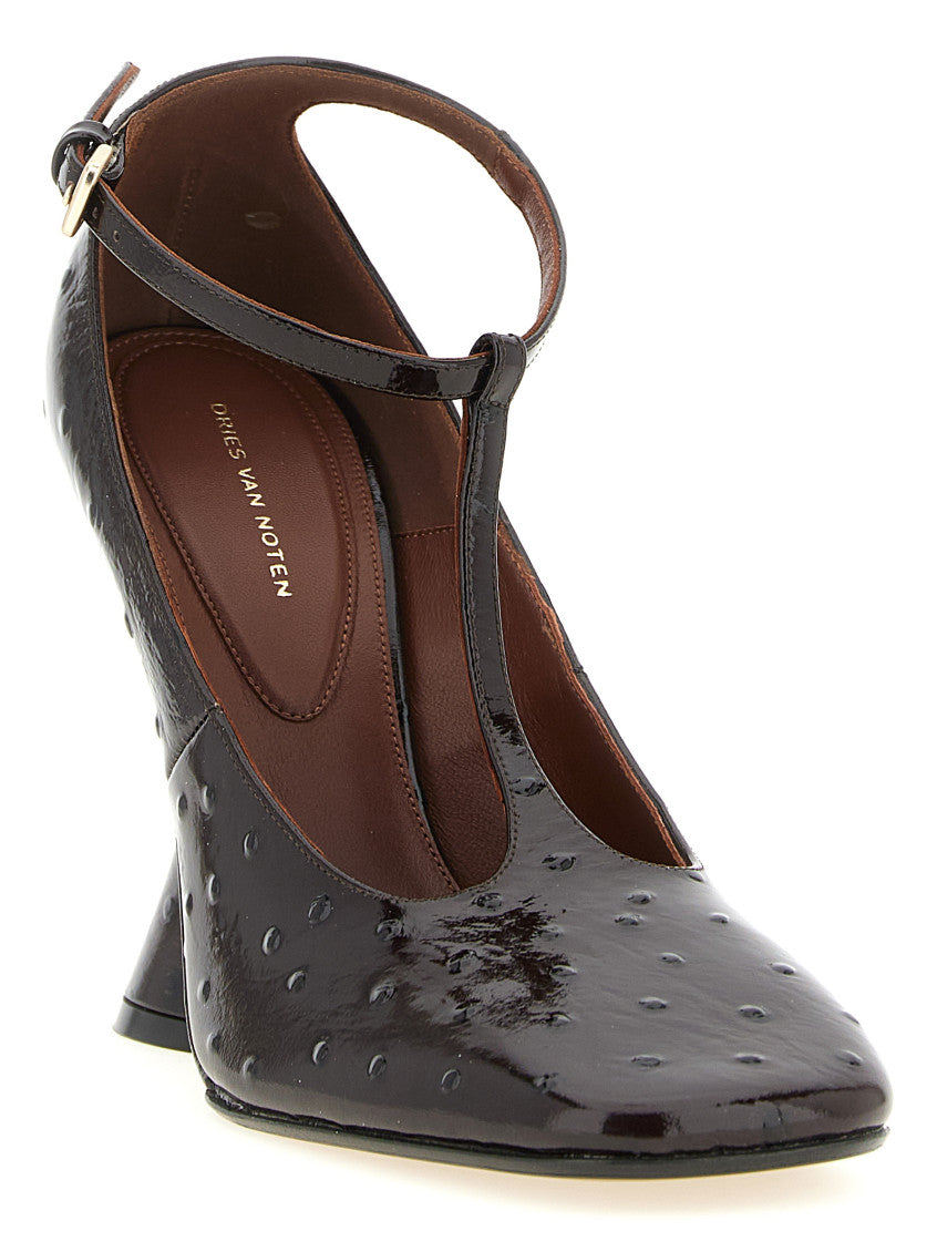 Maroon T-Strap Pumps 2