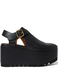 Black Round Toe Wedges 1