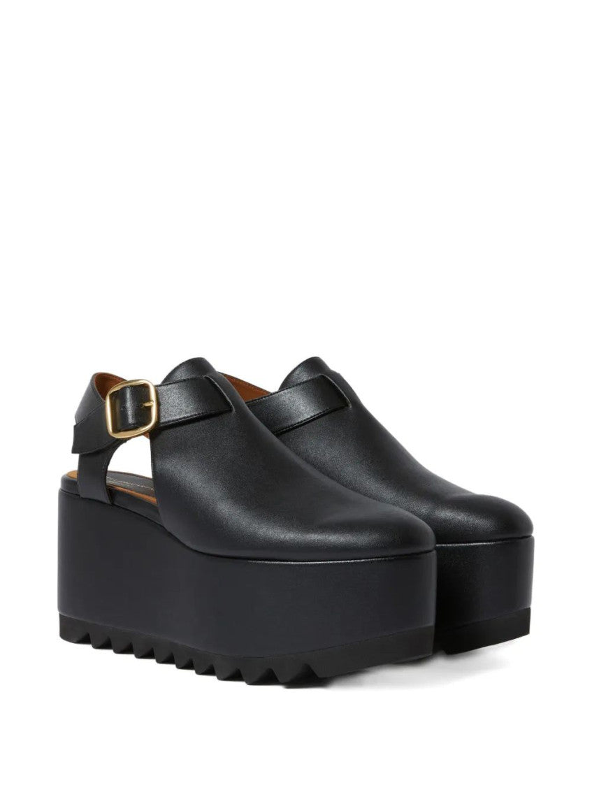 Black Round Toe Wedges 2