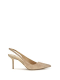 Beige Suede Slingback Pumps 1