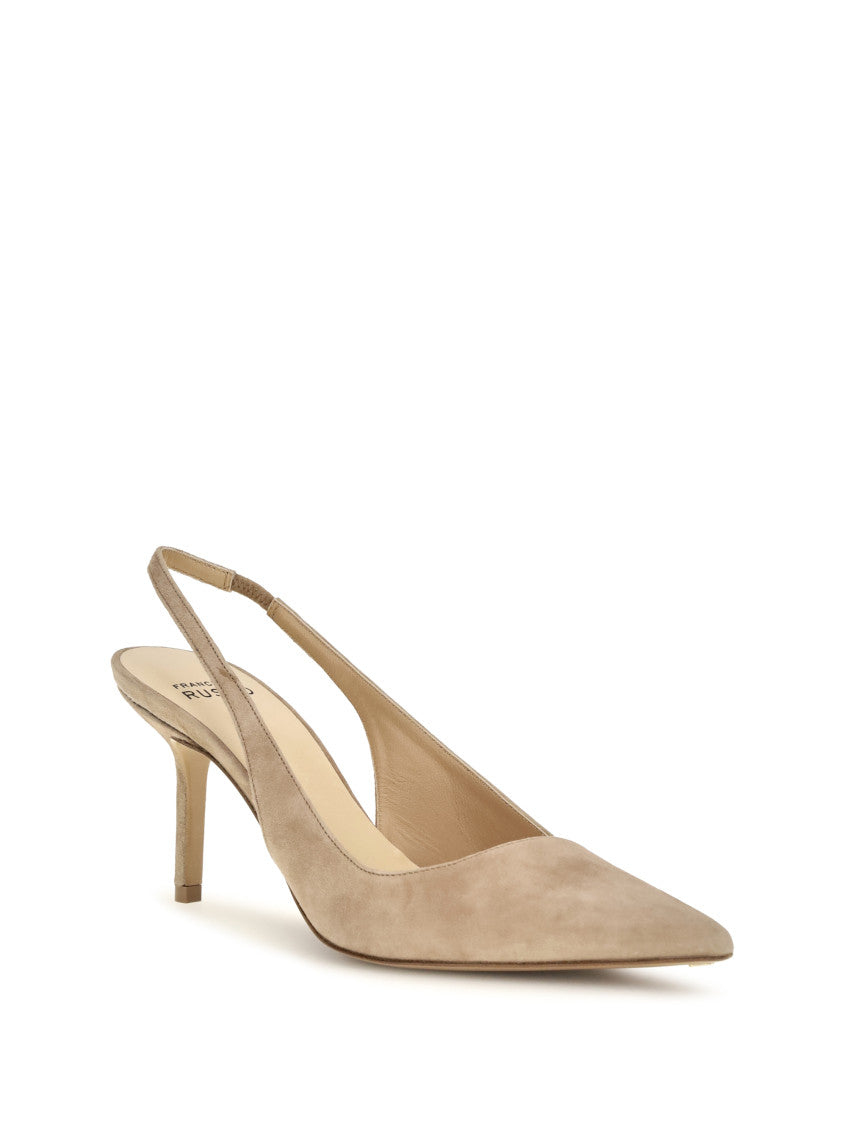 Beige Suede Slingback Pumps 2