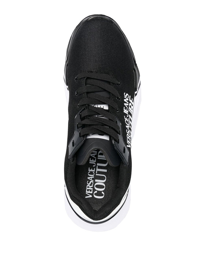 BlackWhite Logo Speedtrack Sneakers 3