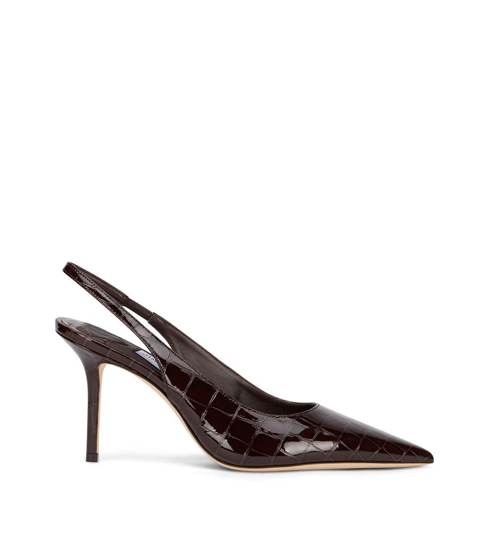 Dark Brown Textured Pumps 1