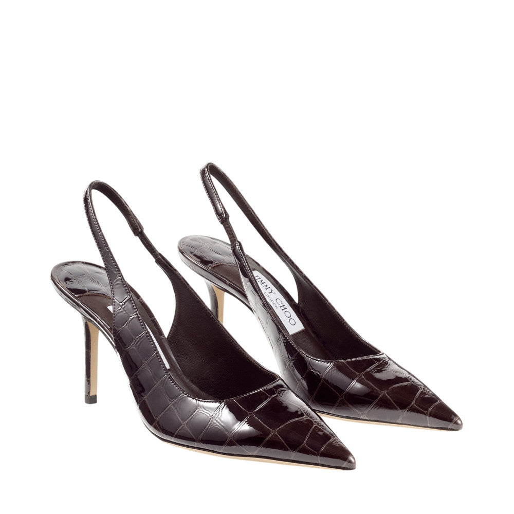 Dark Brown Textured Pumps 2