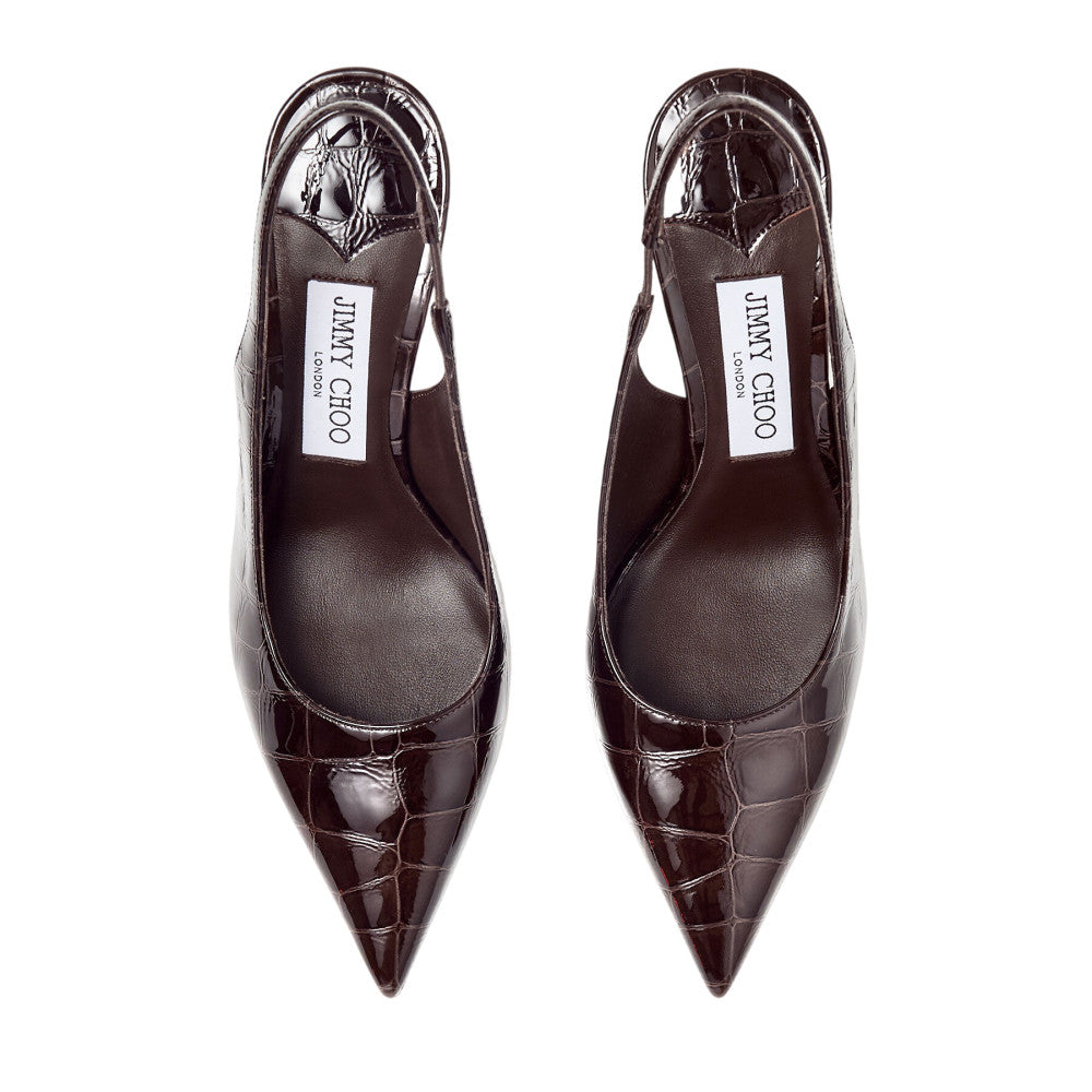 Dark Brown Textured Pumps 3