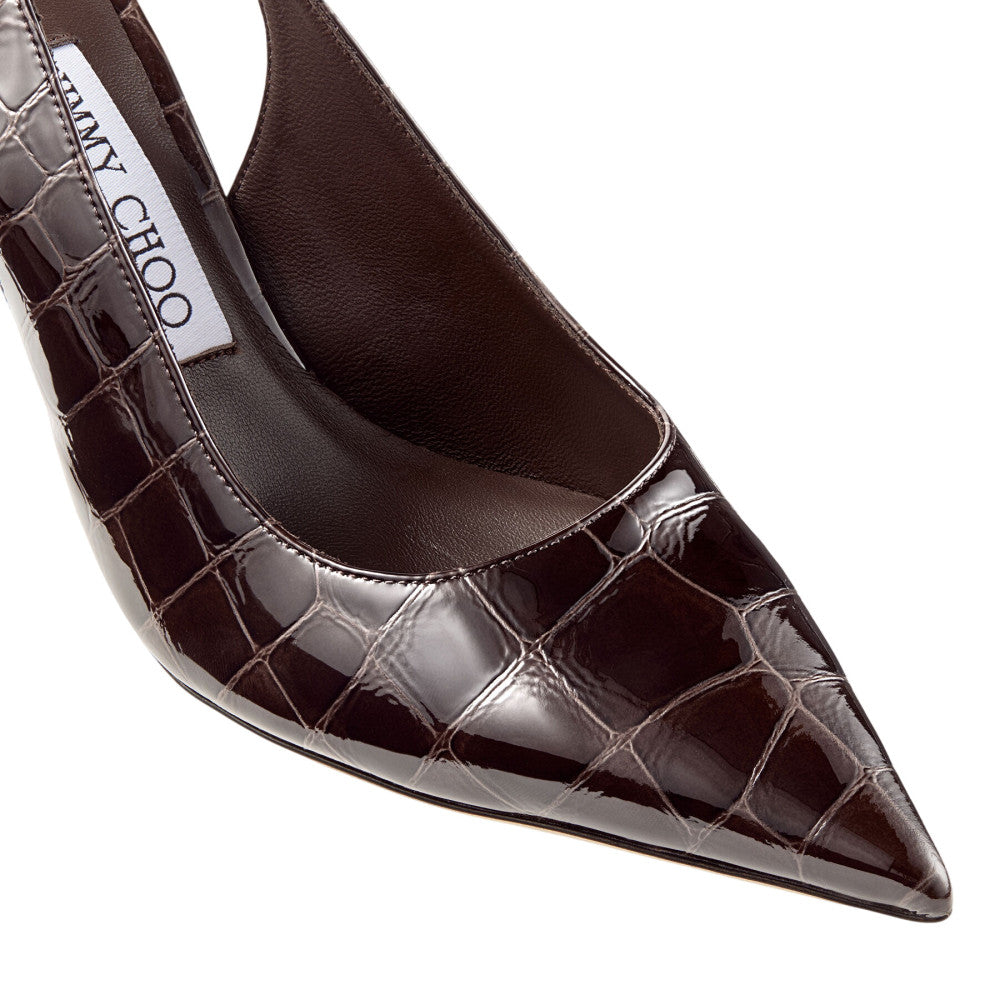 Dark Brown Textured Pumps 4