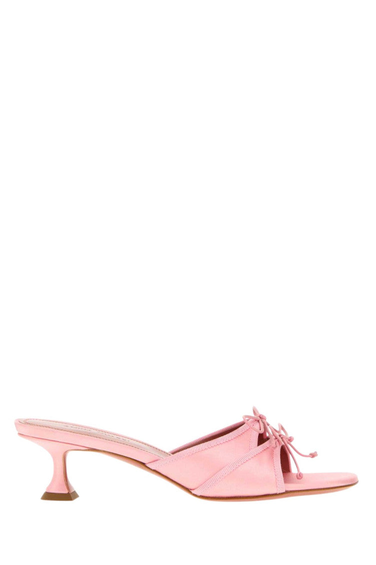 Pink satin Eleonora mules  1