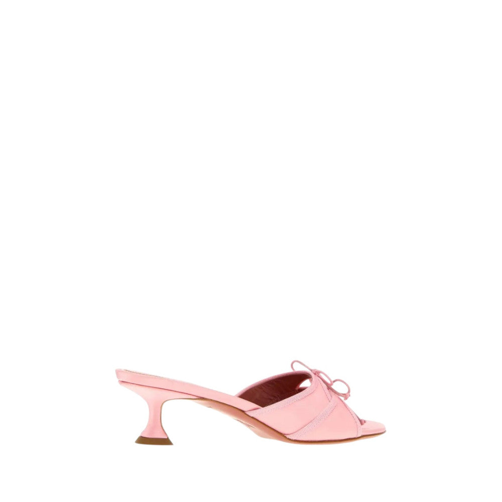 Pink satin Eleonora mules  4