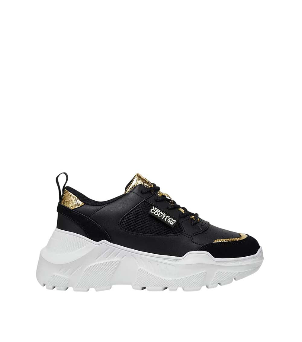 Black White Logo Speedtrack Sneakers 1