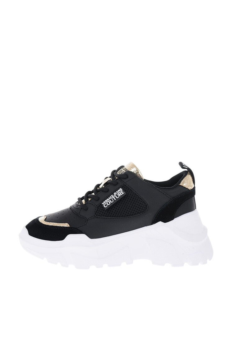 Black White Logo Speedtrack Sneakers 4