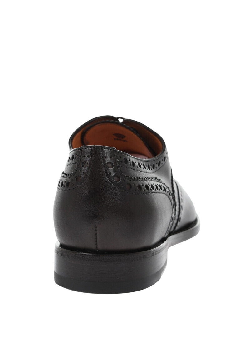 Brown Perforated Lace Ups Shoes 3
