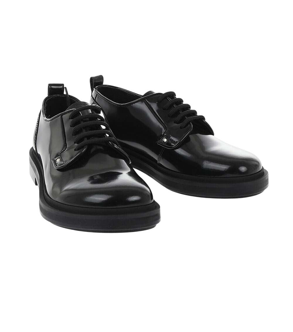 Black Brushed Lace Ups Shoes 2