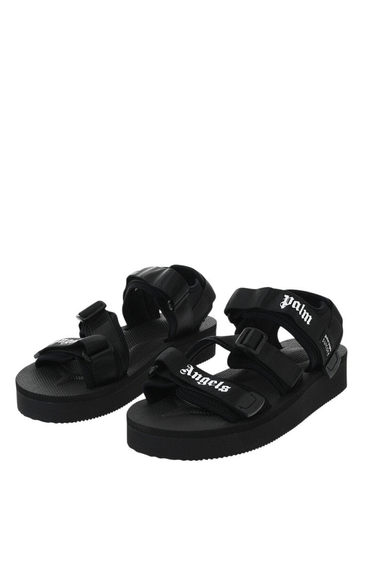 Black Logo Sandals 2