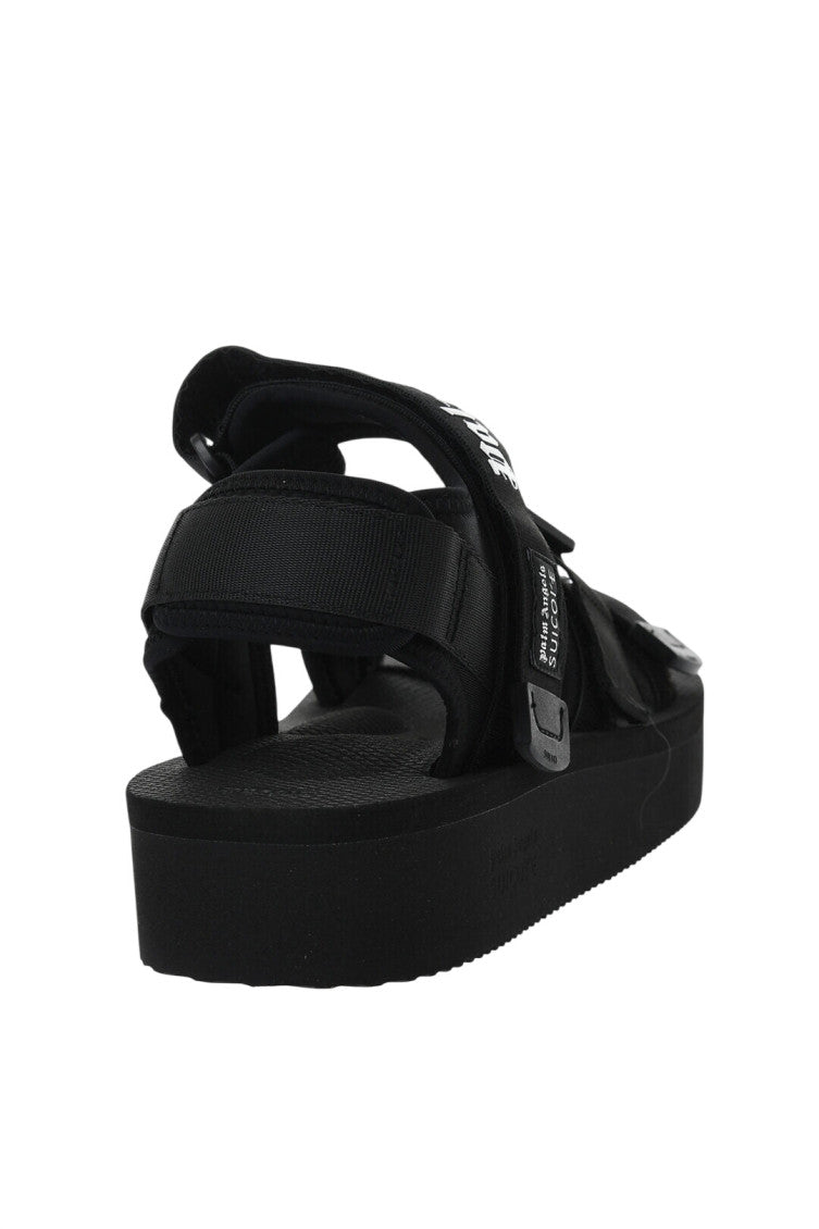 Black Logo Sandals 3