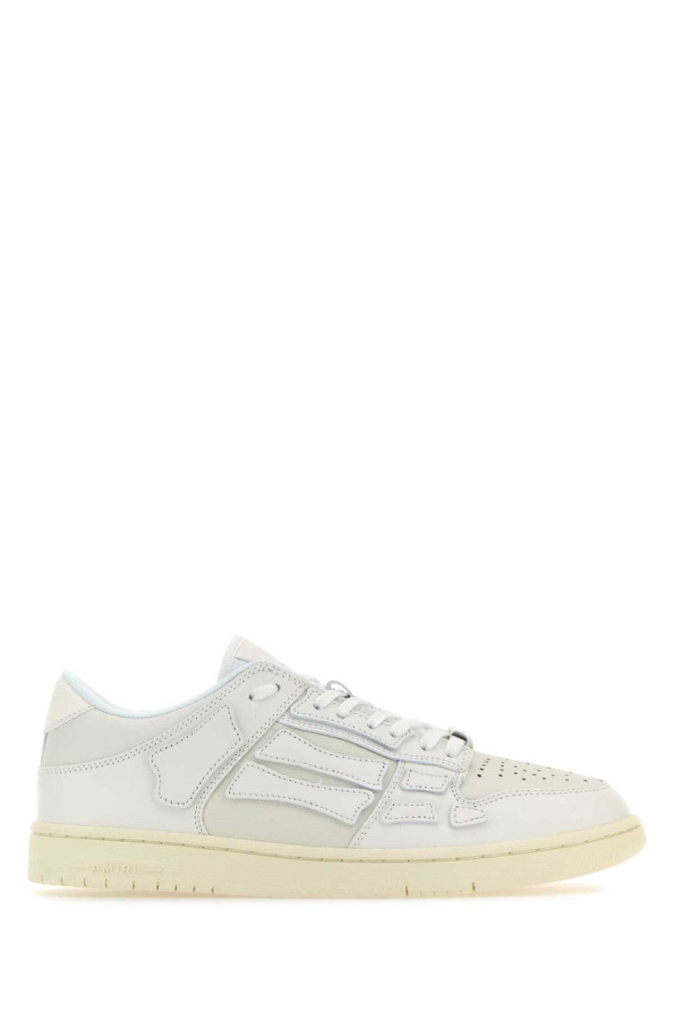 White Leather Skel Sneakers 1
