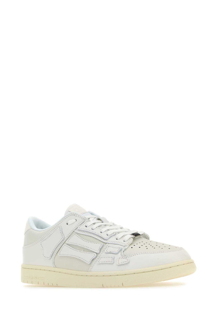 White Leather Skel Sneakers 2